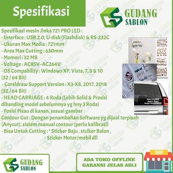 Sale Mesin Cutting Jinka 721 Pro Led // Support Coreldraw