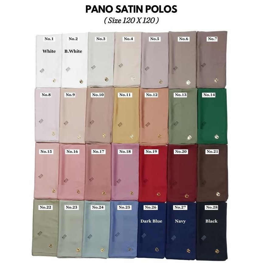 (Allthebest) Jilbab Turki Miss Color hijab polos pano satin import 120x120