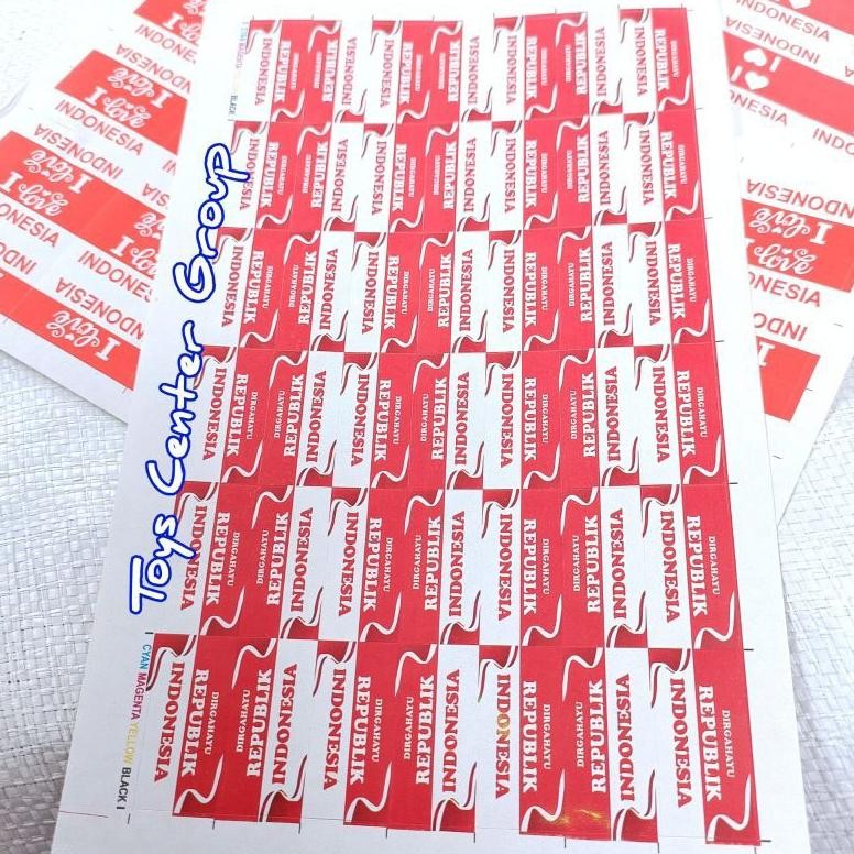 

Nl-8 10Lembar (420Kotak) Stiker Pipi Indonesia / Merah Putih Mix