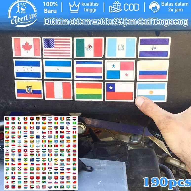 

Big Sale 192Pcs Bendera Dunia Sticker Bendera 192 Negara Stiker