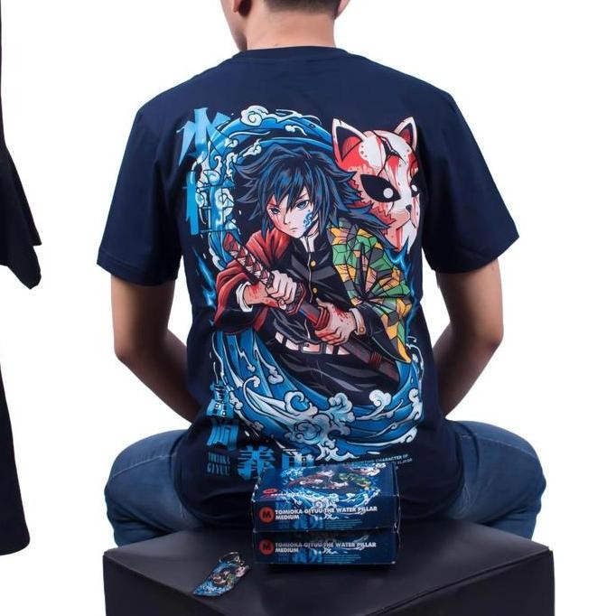 Clowor Tomioka Giyuu The Water Pillar Hashira Anime Kimetsu No Yaiba T-Shirt Kaos