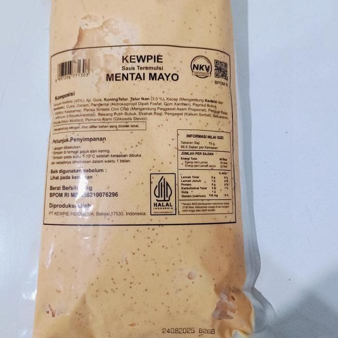 

Tersedia Kewpie Cooking Sauce Mentai Mayo 1kg - Saus Mayo Mentai Premium