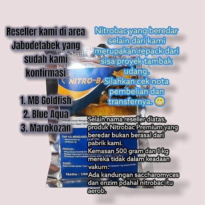 TERBARU PROBIOTIK NITROBAC 500GR BAKTERI NITROBACTER AIR KOLAM BUDIDAYA