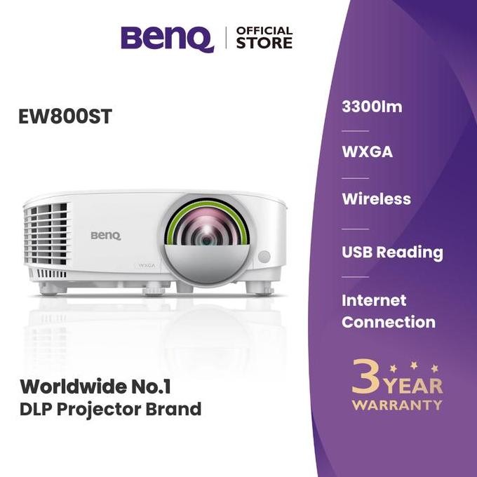 TERLARIS - Proyektor Wireless BenQ EW800ST 3300lm WXGA Meeting Smart Projector