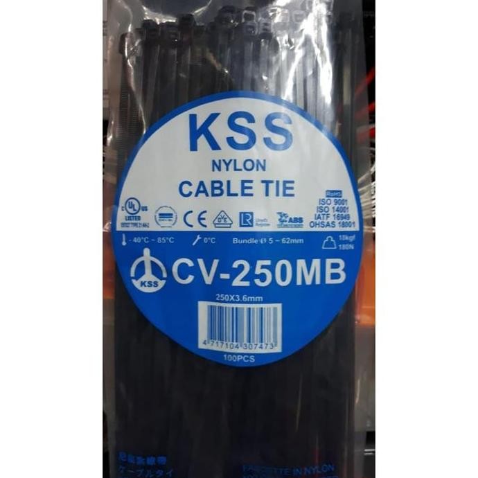 

Diskon! Kabel Ties KSS CV-250 25cm x 3.6mm Nylon Tahan Lama - 100pcs