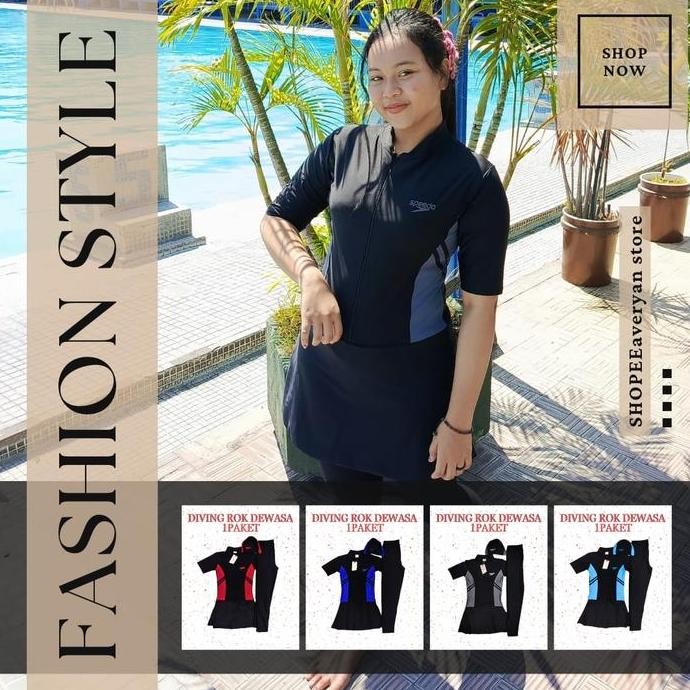 TERBARU - Baju renang wanita dewasa speedo 1 set