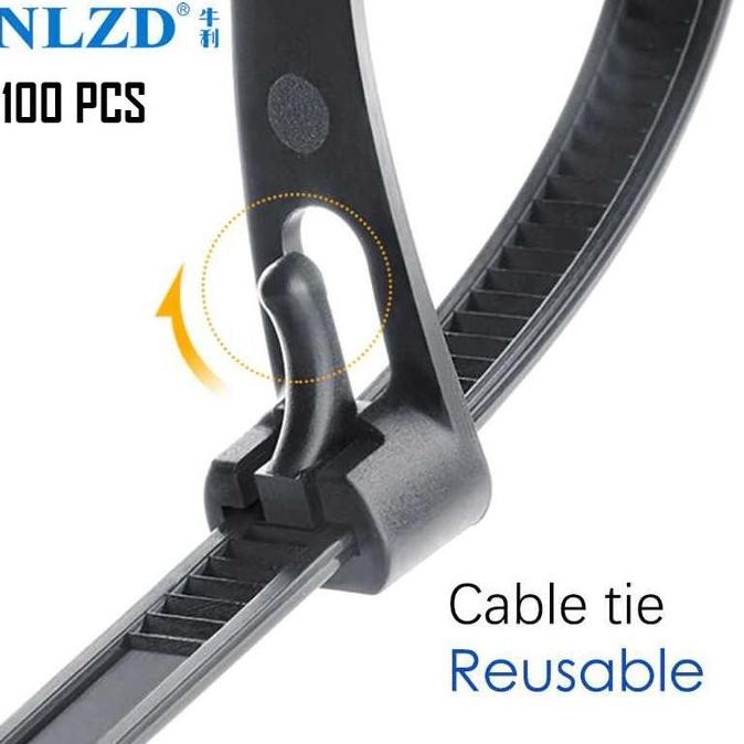 

Diskon! Cable Ties Reusable 8 x 250mm - Tali Tis Pengikat Bisa Dilepas Isi 100pcs