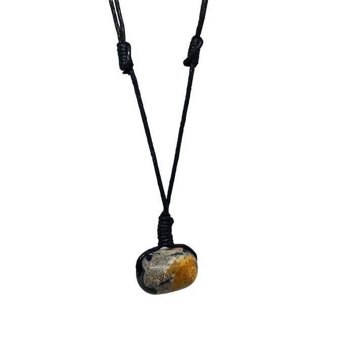 Kalung Liontin Batu Giok Asli Cina Oval Kombinasi - VeE Pria Wanita