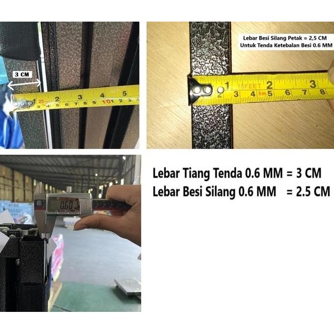 Tenda Lipat 1.5 X 1.5 Besi Petak