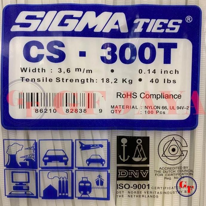 

Diskon! Cable Ties SIGMA CS-300T 30cm x 3.6mm Putih - Tali Kabel Insulok
