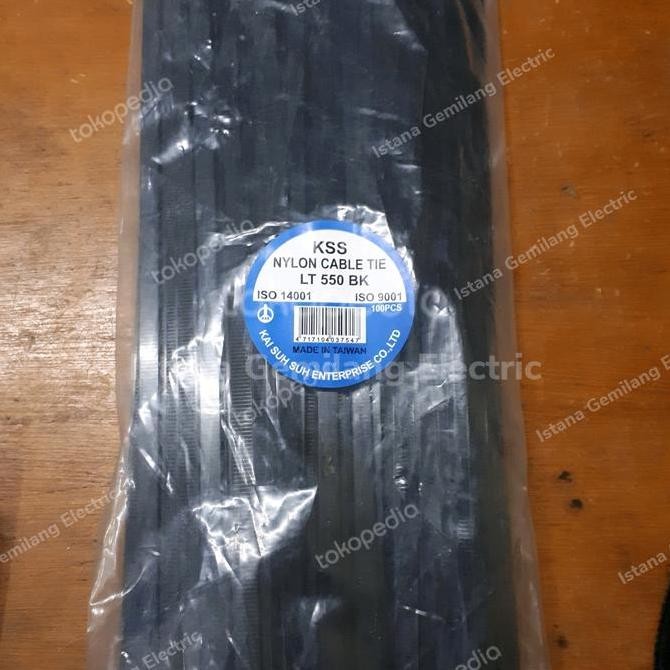 

Diskon! Kabel Ties Nylon LT-550 8mm x 55cm Warna Hitam isi 100 Pcs KSS