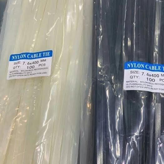 

Diskon! Cable Ties Nylon 400mm x 7.6mm - Kabel Tis 40cm Putih Hitam Isi 100