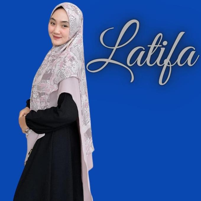 (Allthebest) AYYUBY HIJAB INSTAN KHIMAR PARI LATIFA MOTIF JUMBO Softpad Ceruty BabyDoll Jilbab Print