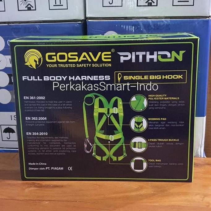 Gosave Full Body Harnes Pithon Single Big Hook Bersertifikat New Stok