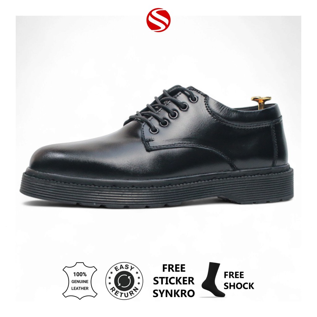 39-44 Synkro Carya - Sepatu Pria Oxford Kulit Asli Original Handmade
