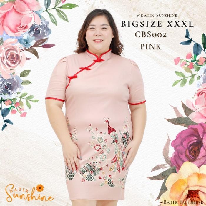 LFM Cheongsam Sangjit Dress Batik Wanita size XXXL/Jumbo/Big Size CBS002(2