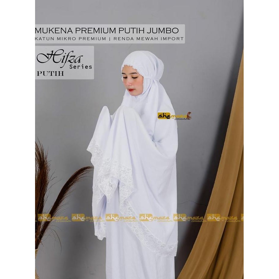 (Allthebest) Mukena Dewasa Katun Premium Umroh/Haji Polos Renda Mewah Hitam & Putih