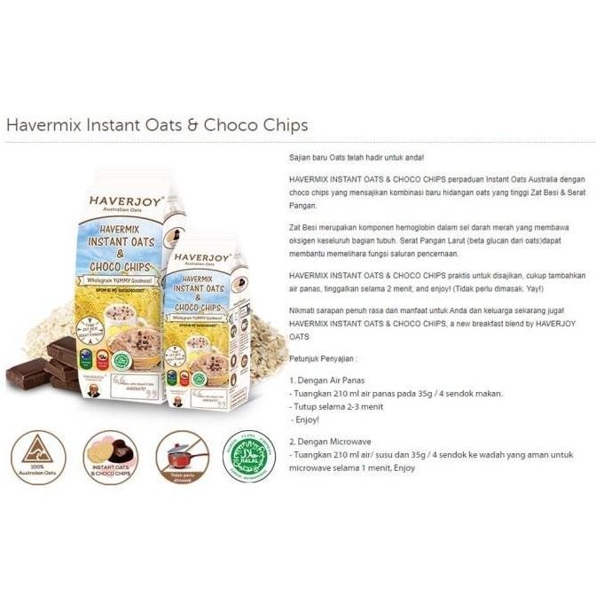 

(Allthebest) Haverjoy havermix instant oats & choco chips 1kg