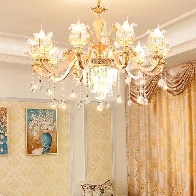 Lampu gantung hias kristal klasik mewah modern 3 cahaya