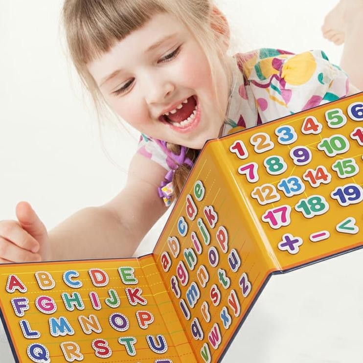 Tsjpuzzle Buku Magnetic Abc Besar Dan Kecil Serta Angka 120 Magnetic Abc Booklet Mainan Puzzle Buku 
