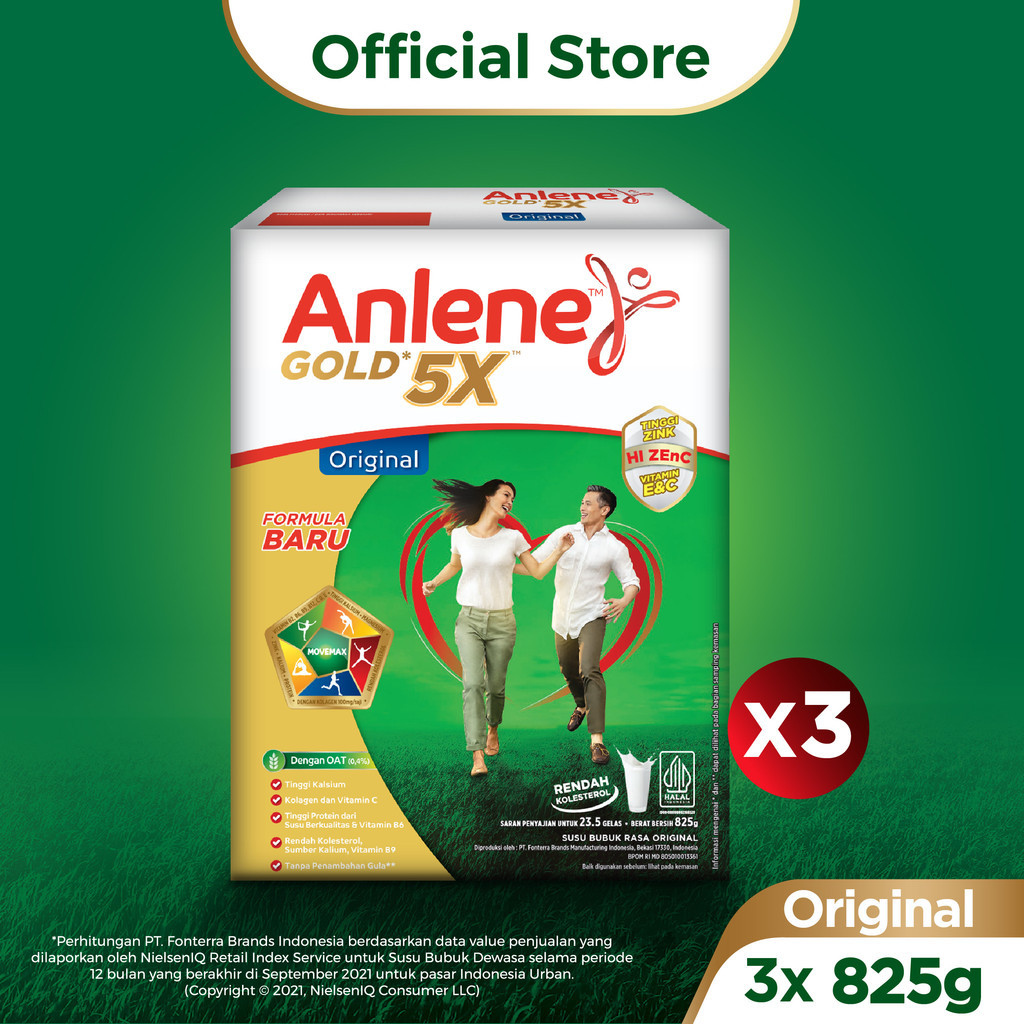 

Anlene Gold 5X Susu Bubuk Original 3 x 825g