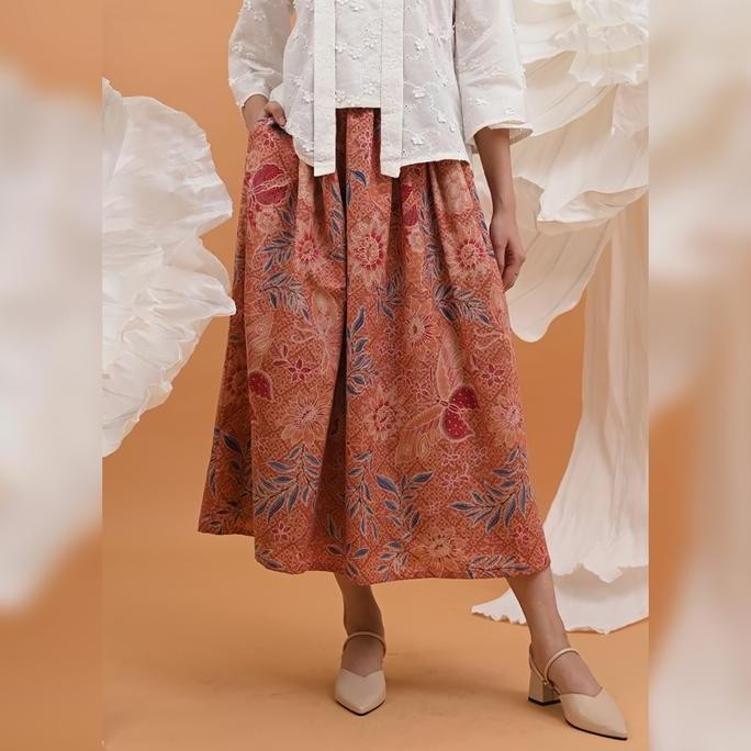 NONA RARA - Encim Skirt Redwood P0471, Rok batik wanita modern