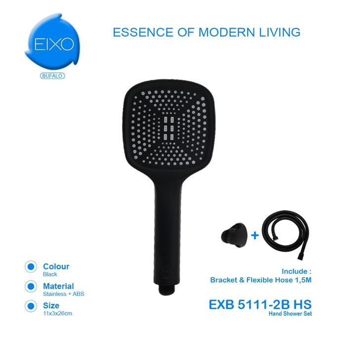 Eixo Bufalo Black Hand Shower Kepala Shower Mandi Set Hitam Estetik