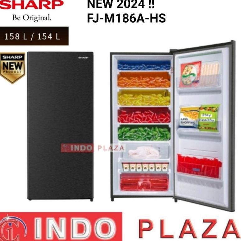 Promooo KULKAS FREEZER 6 RAK SHARP FJ-M186A-HS / FJ-M189N-SS NO Key / K-SS With Key