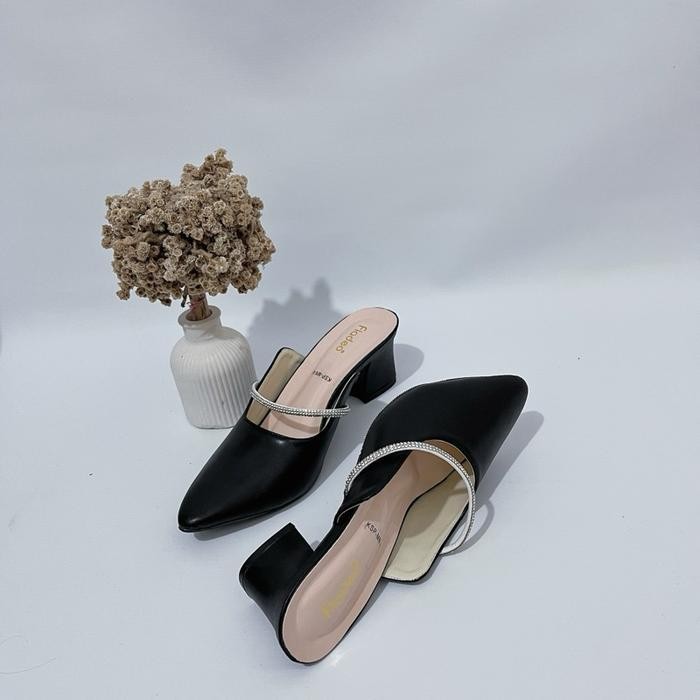 Ds Fladeo Sandal Heels 5Cm U Permata Cantik Mempesona Cocok Untuk Pesta Kondangan Arisan Jalan Jalan