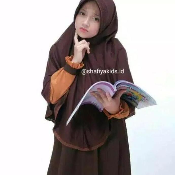 (Allthebest) Shafiya Kids Gamis Sekolah SD Merah Putih dan Pramuka Bahan Drill mix Katu Ero Hijab Ba