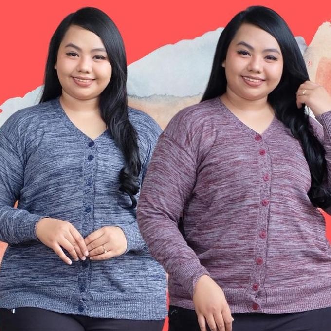 Murah Cardigan Rajut Jumbo Ld 120 -130 Baju Kancing