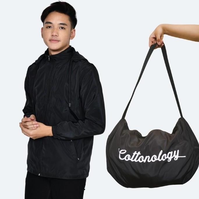 Grosir Cottonology Jaket Tas Pria Hitam Multifungsi