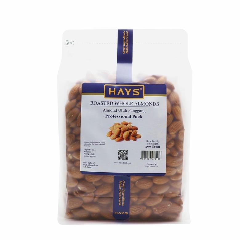 

Best! Almond Utuh Panggang 500 Gram / Roasted Whole Almond 500 Gram - HAYS ..