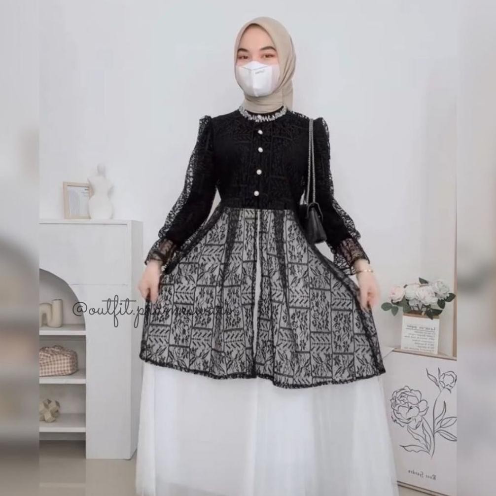 Model Baru Anaya Outer Dress-Brokat Outer-Rompi Brokat-Outer Kondangan -Cardigan Brokat Kekinian-Ves