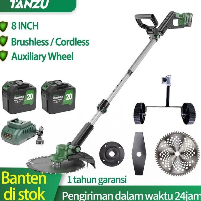 CodTanzu 21V Lawn Mower Brushless Mesin Potong Rumput Mesin Pemotong Rumput Listrik Pemangkas Rumput
