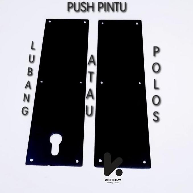 Push Plat Plate Pintu Stainless Plat Handle Hitam Black Dorongan Pintu
