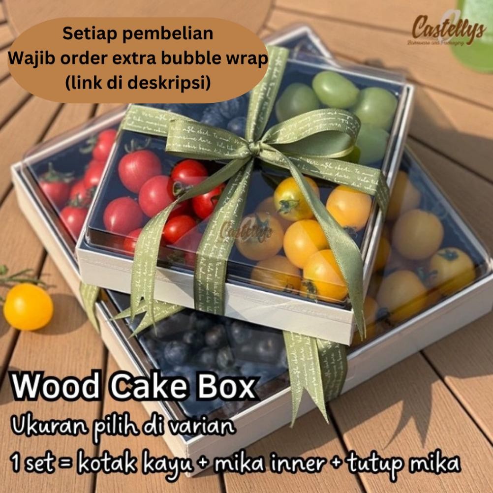 

Kotak Kayu Wood Cake Box Kue Sushi Pudding Buah Dessert Tiramisu Hampers dll aSt