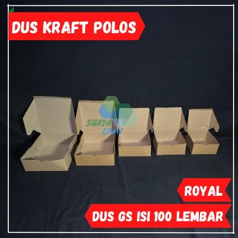

Dus Snack Box GS Kraft Polos ROYAL isi 100 lbr / Dus Kue Basah / Dus Donat / Dus Kudapan aSt