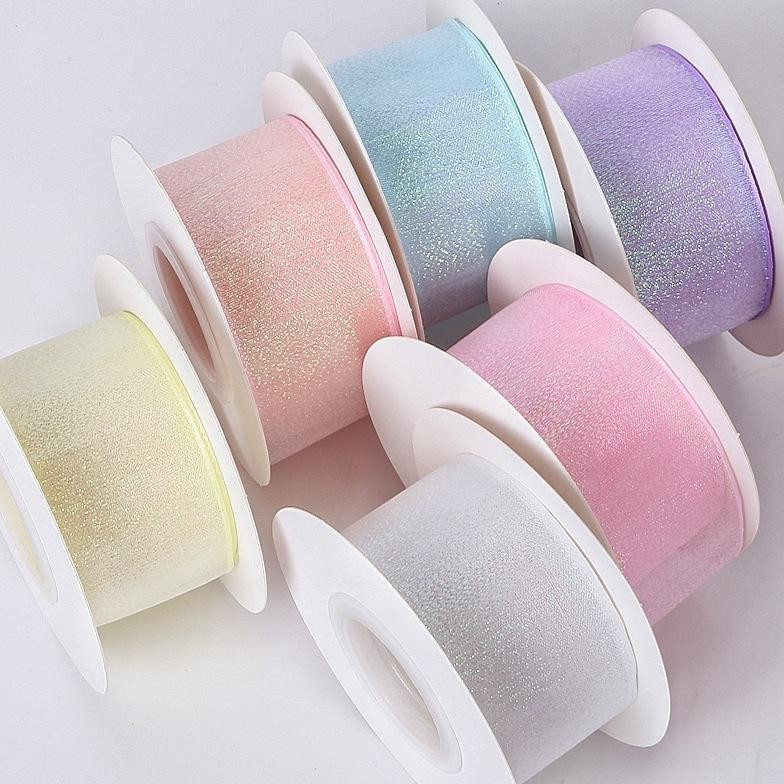 

(1ROLL) Pita Ribbon/Korea/Glossy Mengkilat /pita organza aSt