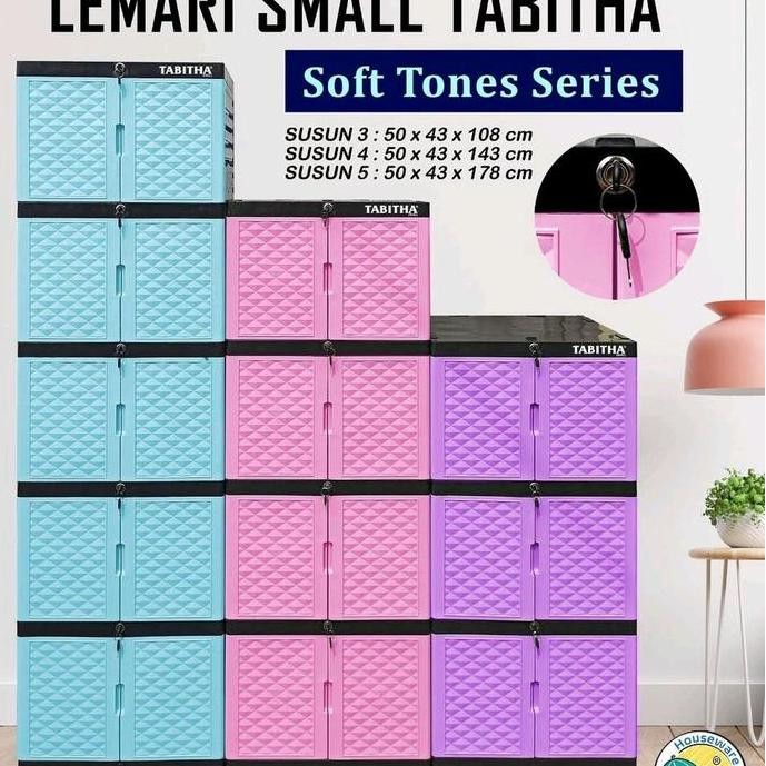 LEMARI 3 SUSUN PINTU TABITHA SMALL PAKAIAN PLASTIK RAK