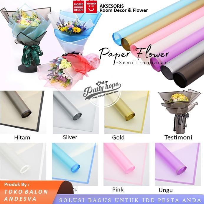 

[isi 20] Kertas Buket Tranparan Lis / Kertas Paper Wrapping Flower lis aSt