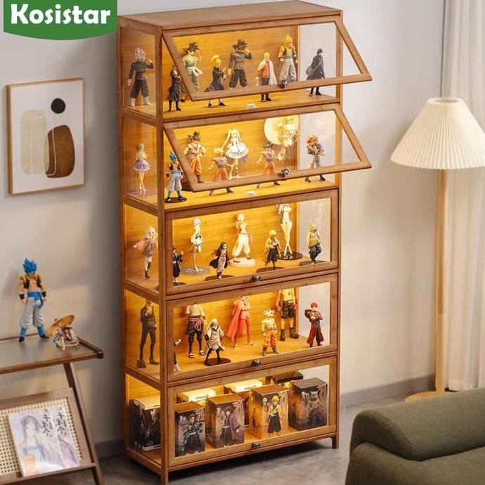 Kosistar Lemari Pajangan / Lemari Buku / Lemari Pajangan Transparan / Rak Buku Kayu Minimalis / Rak 
