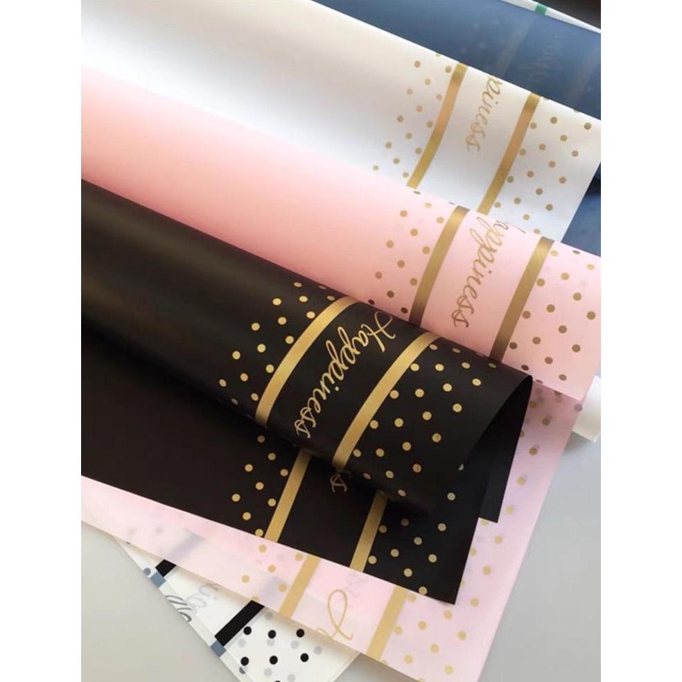 

20 LEMBAR KERTAS HAPPINESS POLKADOT CELLOPHANE KERTAS BUKET WRAPPING FLORAL PAPER aSt