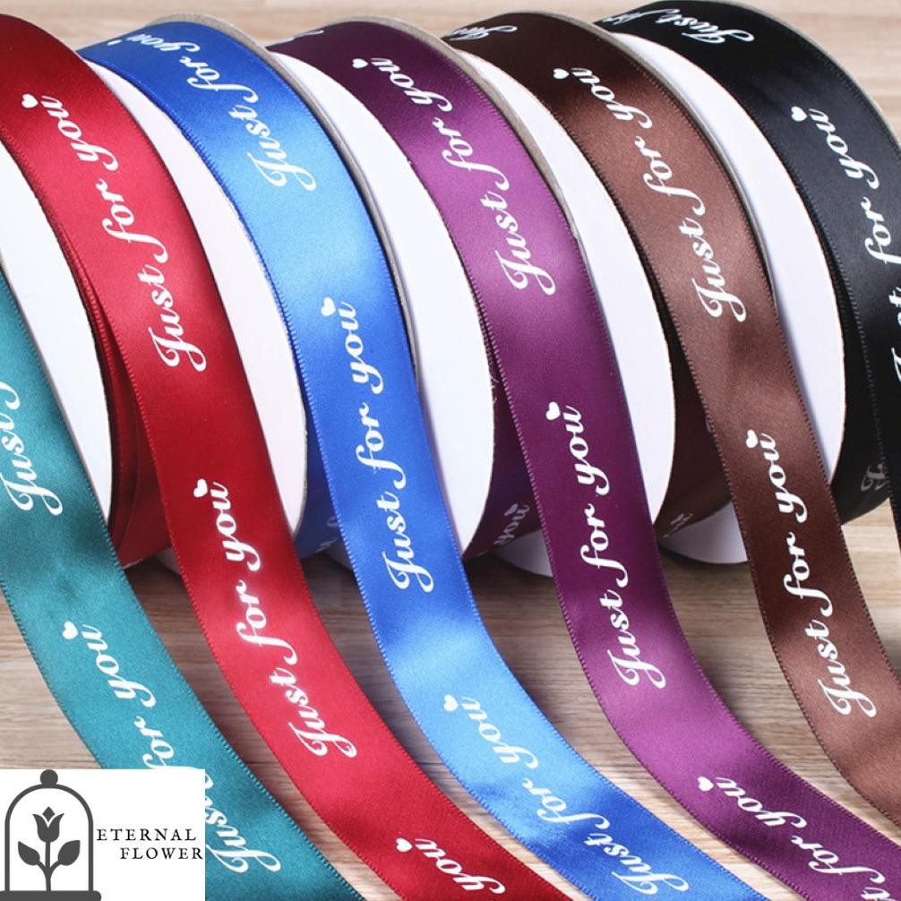 

(1ROLL) Pita Ribbon Satin 2.5 CM Motif JUST FOR YOU / Korea aSt