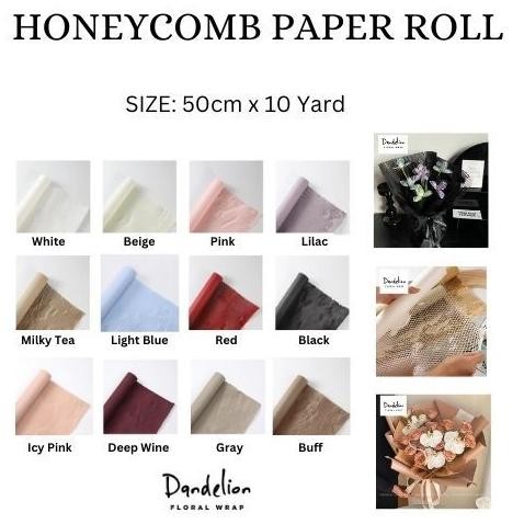 

HONEYCOMB PAPER ROLL KERTAS BUNGA (1 ROLL PANJANG 10M) ECOFRIENDLY PAPER PACKAGING / FLOWER WRAP/ KERTAS PEMBUNGKUS BUKET HAND BOUQUET aSt