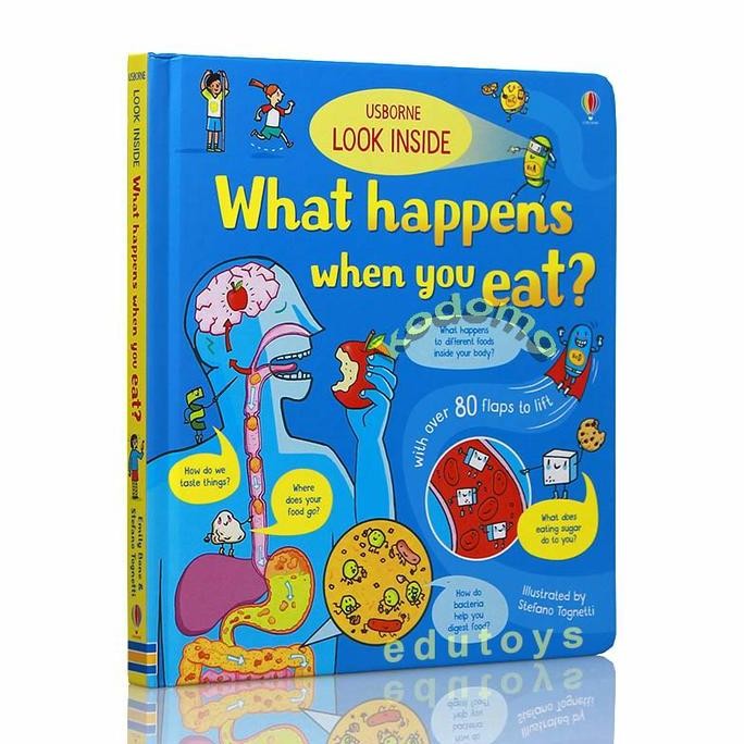 Produk Baru Usborne Look Inside What Happens When You Eat? - Buku Edukasi Tubuh Anak Import