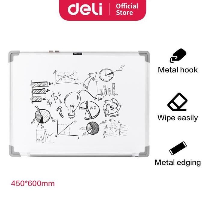 

Siap Kirim Deli Whiteboard Magnetik Gantung Ukuran 45x60 cm E39032A - Bingkai Aluminium