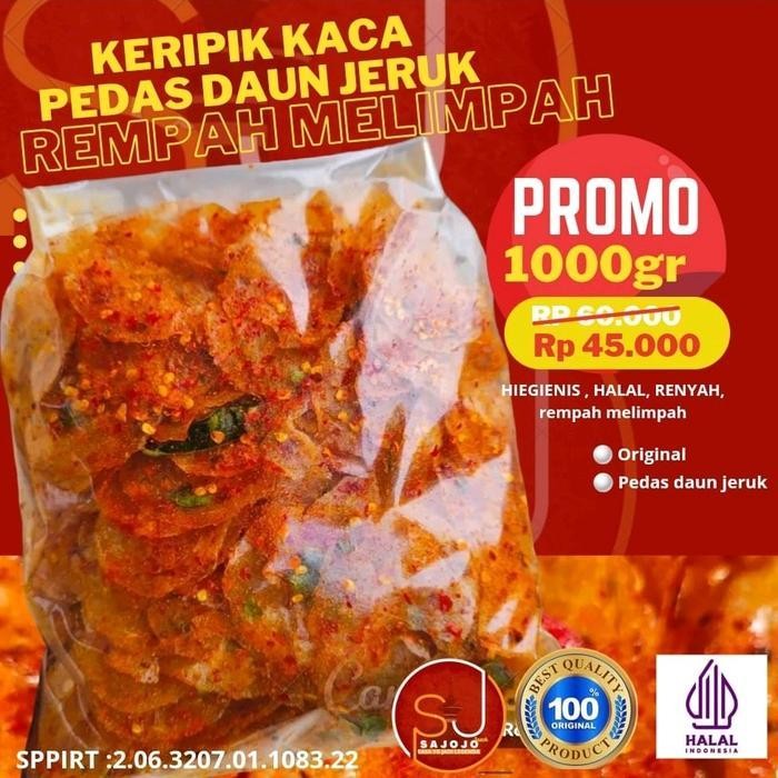 

CCF 1KG KERIPIK KACA PEDAS DAUN JERUK REMPAH MELIMPAH BISA BAYAR DI RUMAH Bebas gula food snacks Snack Kripca Cemilan viral Kripik basreng viral raja Goreng