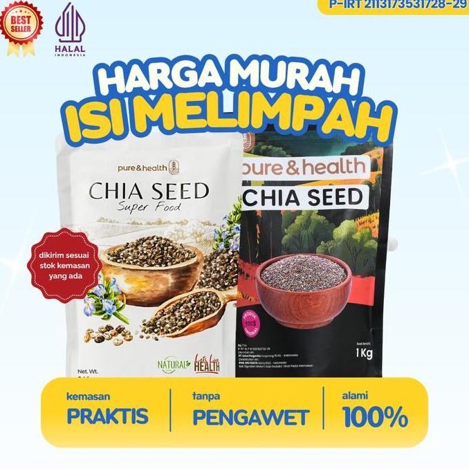 

GL Biji Chia Seed 1 Kg Organik Black Chiaseed Original Natural Super Food