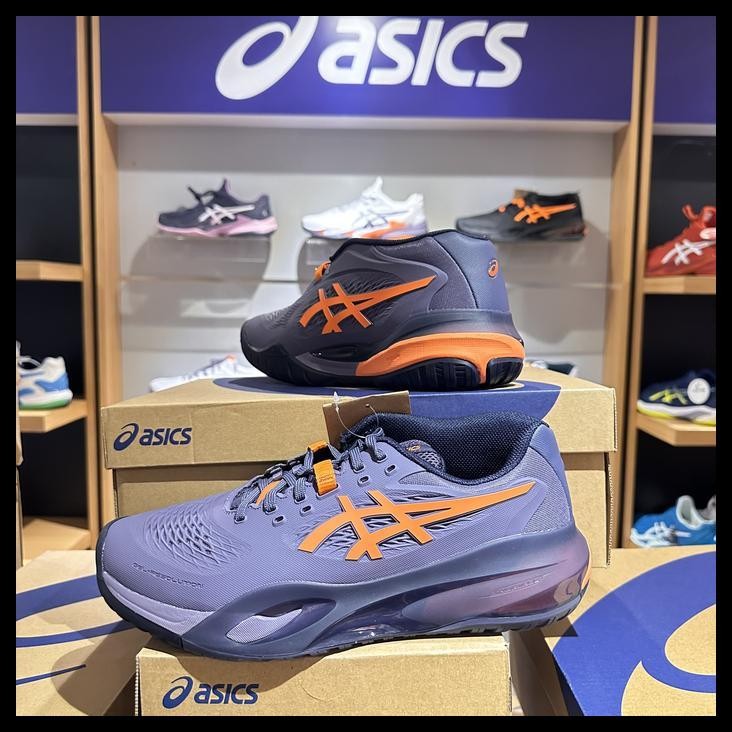 SALE TERMURAH ASICS GEL RESOLUTION X WIDE MEN GRAYISH PURPLE NOVA ORANGE